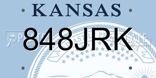 848JRK Kansas License Plate