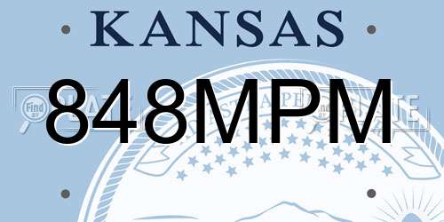848MPM Kansas License Plate