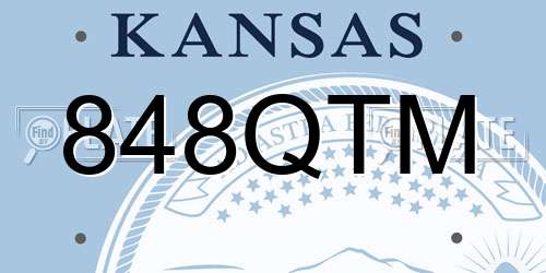 848QTM Kansas License Plate