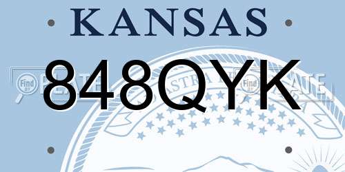 848QYK Kansas License Plate
