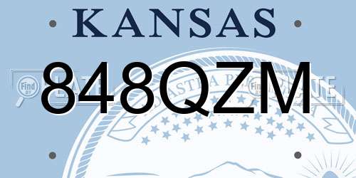 848QZM Kansas License Plate
