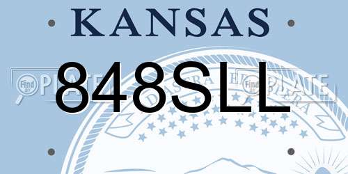 848SLL Kansas License Plate