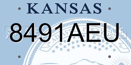 8491AEU Kansas License Plate