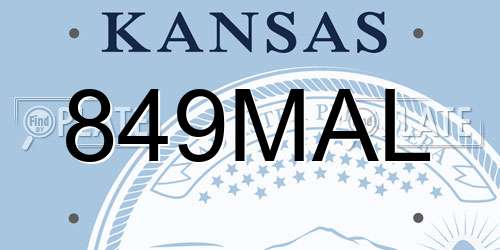 849MAL Kansas License Plate