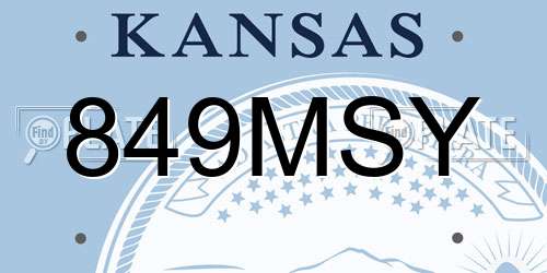 849MSY Kansas License Plate