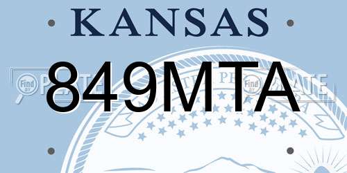 849MTA Kansas License Plate