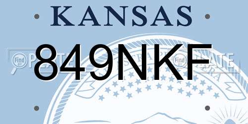 849NKF Kansas License Plate
