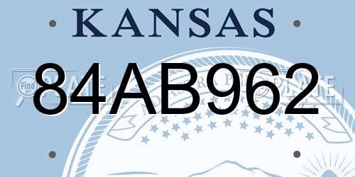 84AB962 Kansas License Plate