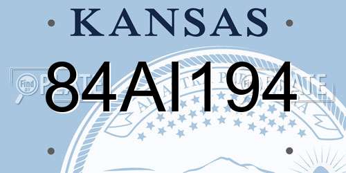 84AI194 Kansas License Plate