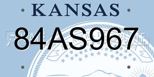 84AS967 Kansas License Plate