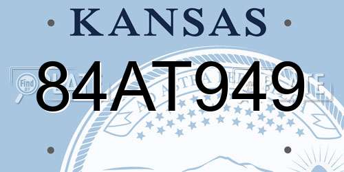 84AT949 Kansas License Plate
