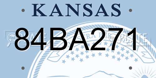 84BA271 Kansas License Plate