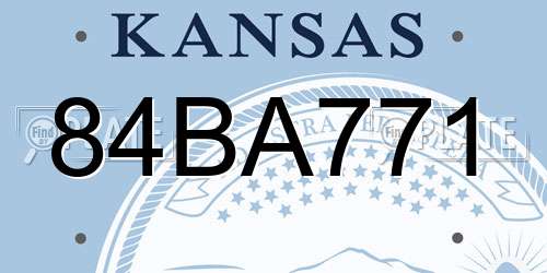84BA771 Kansas License Plate