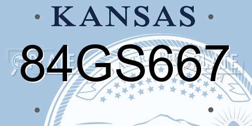 84GS667 Kansas License Plate