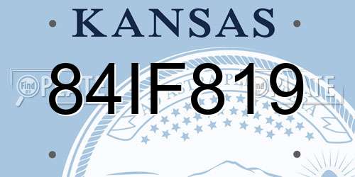 84IF819 Kansas License Plate