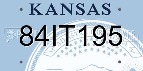 84IT195 Kansas License Plate