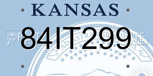 84IT299 Kansas License Plate