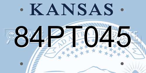 84PT045 Kansas License Plate