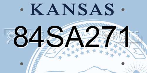 84SA271 Kansas License Plate