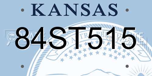 84ST515 Kansas License Plate