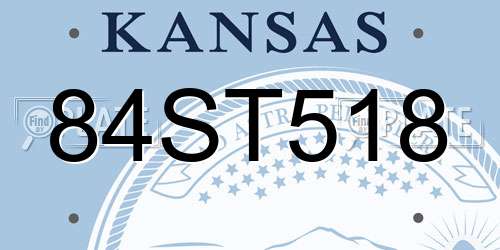 84ST518 Kansas License Plate