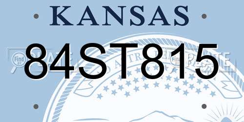 84ST815 Kansas License Plate