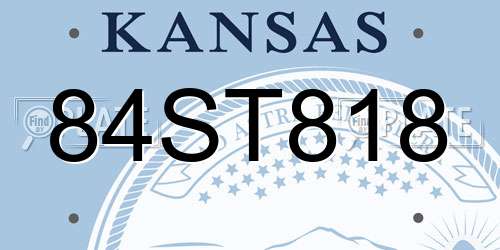 84ST818 Kansas License Plate