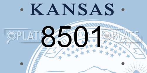 8501 Kansas License Plate
