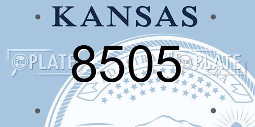 8505 Kansas License Plate