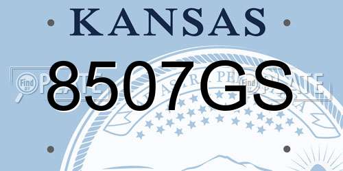 8507GS Kansas License Plate
