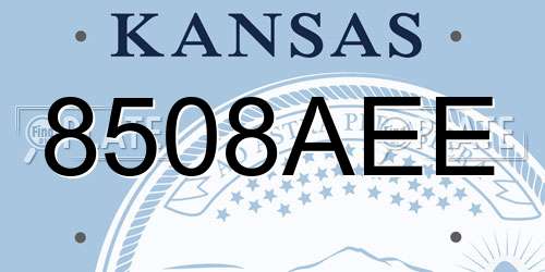 8508AEE Kansas License Plate