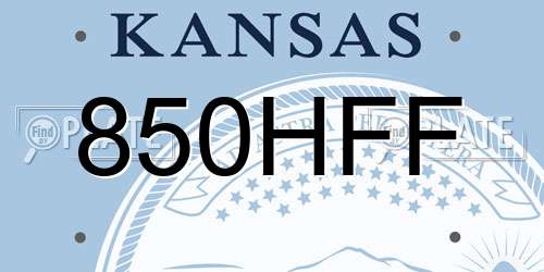 850HFF Kansas License Plate