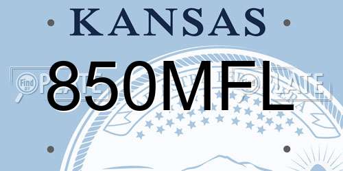 850MFL Kansas License Plate