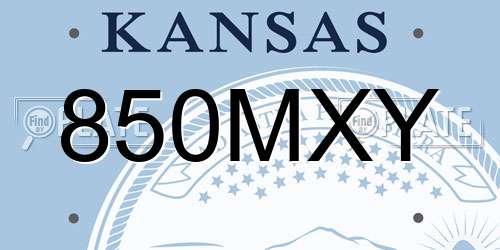 850MXY Kansas License Plate