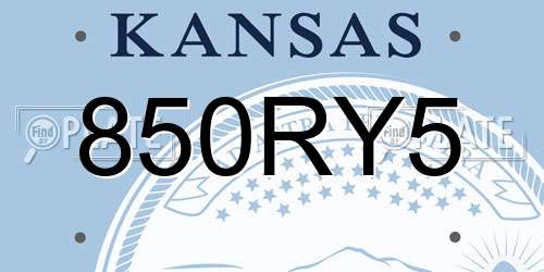 850RY5 Kansas License Plate