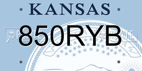 850RYB Kansas License Plate
