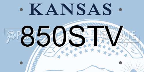 850STV Kansas License Plate