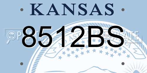 8512BS Kansas License Plate
