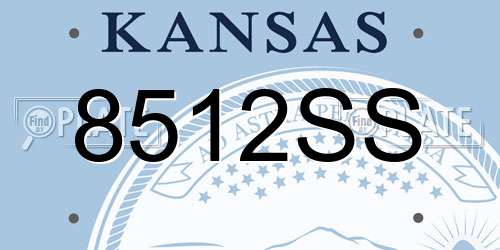 8512SS Kansas License Plate