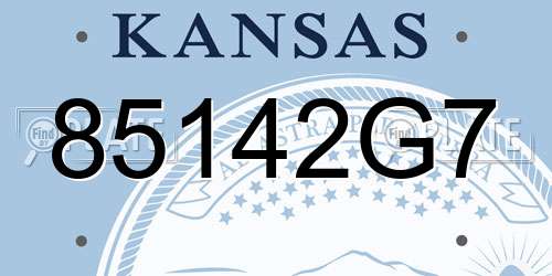 85142G7 Kansas License Plate