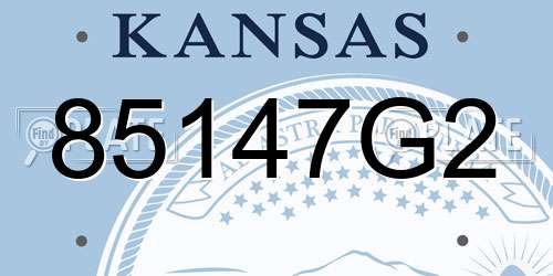 85147G2 Kansas License Plate