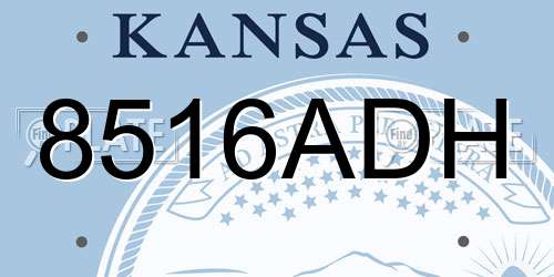 8516ADH Kansas License Plate