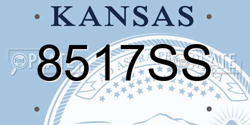8517SS Kansas License Plate