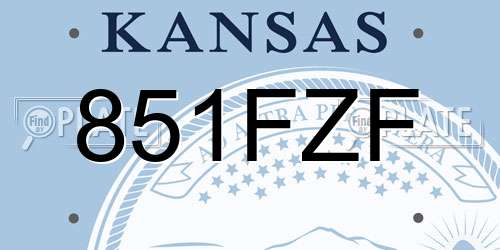 851FZF Kansas License Plate