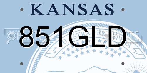 851GLD Kansas License Plate