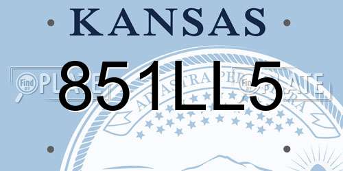 851LL5 Kansas License Plate