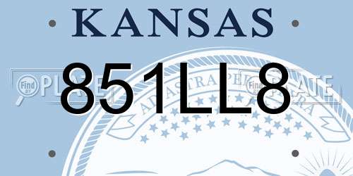 851LL8 Kansas License Plate