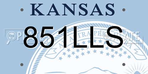 851LLS Kansas License Plate
