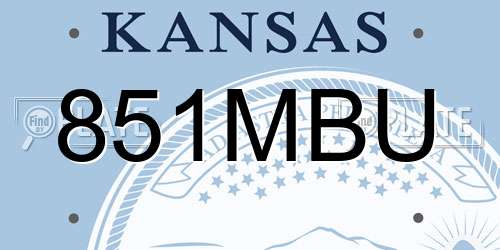 851MBU Kansas License Plate