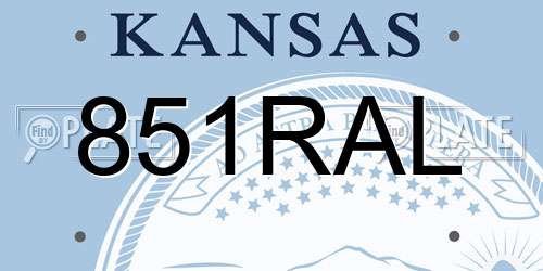 851RAL Kansas License Plate